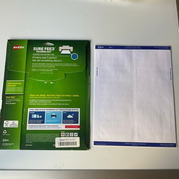 Avery File Folder Labels w TrueBlock Technology, Permanent Adhesive, 2/3" 150 ct - Picture 4 of 4